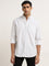 WES Casuals White Striped Relaxed-Fit Cotton Shirt