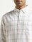 WES Casuals Taupe Checks Design Relaxed-Fit Cotton Shirt