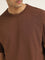 WES Casuals Brown Regular-Fit Cotton T-Shirt