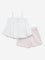 HOP Baby White & Pink Seersucker Cotton Top & Shorts Set