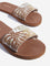 LUNA BLU Tan Leaf Design Textured Slides