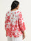 Gia Red Floral Printed Cotton Blouse