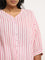 Gia Pink Striped Pattern Blouse