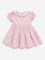 HOP Baby Pink Seersucker A-Line Cotton Dress