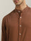 Ascot Tan Solid Relaxed-Fit Cotton Shirt