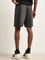 Studiofit Dark Grey Relaxed-Fit Mid-Rise Shorts