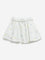 HOP Kids Off-White Floral Embroidered High-Rise Skirt