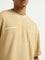 Nuon Light Mustard Text Design Relaxed-Fit Cotton T-Shirt