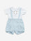 HOP Baby Blue Cotton T-Shirt with Dungaree Set