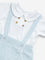 HOP Baby Blue Cotton T-Shirt with Dungaree Set