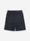 HOP Kids Navy Text Design Mid-Rise Cotton Shorts