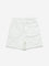 HOP Kids Off-White Text Design Mid-Rise Cotton Shorts