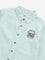 HOP Kids Light Teal Seersucker Textured Cotton Shirt