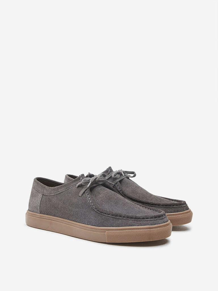 SOLEPLAY Grey Lace-Up Suede Shoes