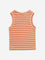 Y&F Kids Orange Striped Ribbed Textured Cotton Top