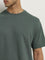 WES Lounge Dark Green Striped Relaxed-Fit T-Shirt