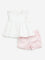 HOP Baby White Cherry Printed Cotton Top with Shorts Set