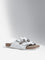 LUNA BLU White Double Band Comfort Leather Sandals