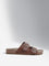 LUNA BLU Brown Double Band Comfort Leather Sandals