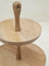 Westside Home Beige Two-Tier Wooden Cake Stand