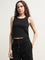 Studiofit Black Textured Tank Top