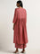 Zuba Dusty Pink Embroidered A-Line Kurta