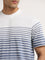 WES Lounge Blue Stripe Design Relaxed-Fit T-Shirt