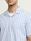 WES Casuals Blue Striped Relaxed-Fit Cotton Shirt