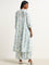 Zuba Light Blue Floral Design A-Line Kurta