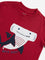 HOP Kids Red Funny Shark Embossed Cotton T-Shirt