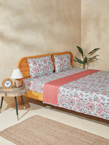 Westside Home Pink Floral Printed Double Bed Comforter