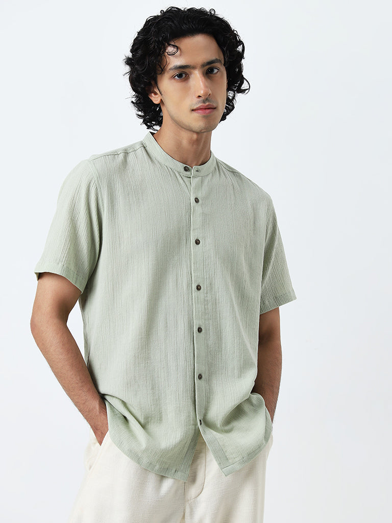 ETA Sage Textured Resort-Fit Cotton Shirt