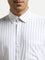 WES Formals White Pinstripe Detailed Slim-Fit Shirt