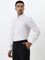 WES Formals Light Pink Solid Slim-Fit Cotton Shirt