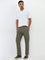 WES Casuals Olive Cargo-Style Relaxed-Fit Mid-Rise Cotton Blend Chinos