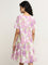 Bombay Paisley Lilac Printed Drop-Waist Cotton Dress