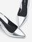 LUNA BLU Silver Slingback Kitten Shoes