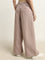 Nuon Taupe High-Rise Flared Trousers