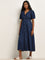 LOV Dark Blue Denim A-Line Dress