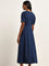 LOV Dark Blue Denim A-Line Dress