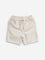 HOP Kids Beige Solid Mid-Rise Shorts