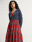 Bombay Paisley Red Printed Tiered Cotton Dress with Jacket