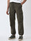 WES Casuals Olive Relaxed-Fit Mid-Rise Cotton Blend Joggers