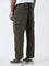 WES Casuals Olive Relaxed-Fit Mid-Rise Cotton Blend Joggers