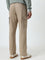 WES Casuals Beige Cargo-Style Relaxed-Fit Mid-Rise Cotton Blend Chinos