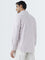 WES Casuals Pink Stripe Printed Relaxed-Fit Cotton Shirt