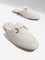 LUNA BLU Ivory Metal-Detailed Mules