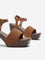 LUNA BLU Tan Block-Heel Sandals