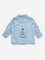 HOP Baby Light Blue Denim Applique Cotton Shirt