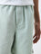 Nuon Mint Solid Relaxed-Fit Mid-Rise Cotton Blend Shorts